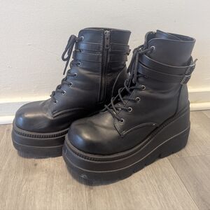 Size 11 Demonia Goth Boots Classic Black
